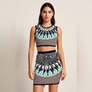 BCBMAXAZRIA Blue Mayim Fans
Bayik Bandage Crop Top and Skirt Set